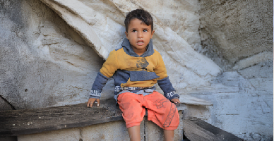 Children in refugee camp seeking hope